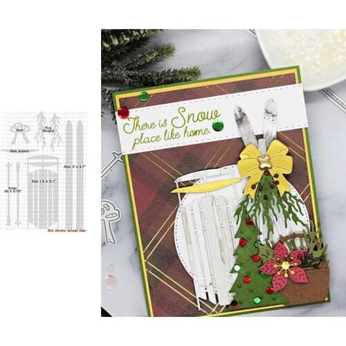 New Antique Sled and Skis Metal Cutting Dies for DIY Scrapbooking Crafts Dies Cut Stencils Maker Photo Album Template Handmade