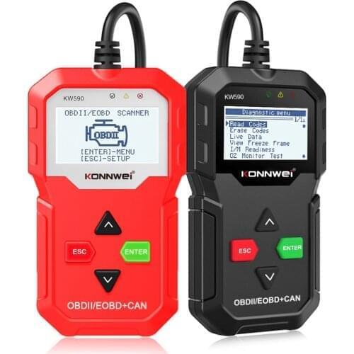 Free Shipping KONNWEI KW590 OBD Diagnostic Tool Car Code Reader automotive OBD2 Scanner Support Multi-Brands Cars languages Tool