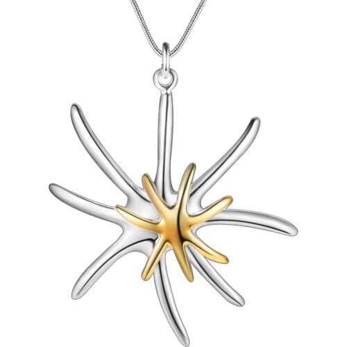 Wholesale Charm Silver Color Pendants For Women Fashion Jewelry Necklace Lady Fashion Jewelry Pendant Starfish Shaped AN163