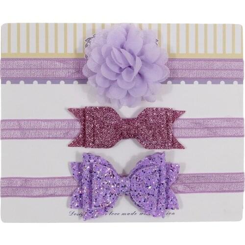 3pcs Baby Girls Headband Sequin Bows Hair Accessories Chiffon Flower Headband Bow knot Party Baby Princess Dress Decoration