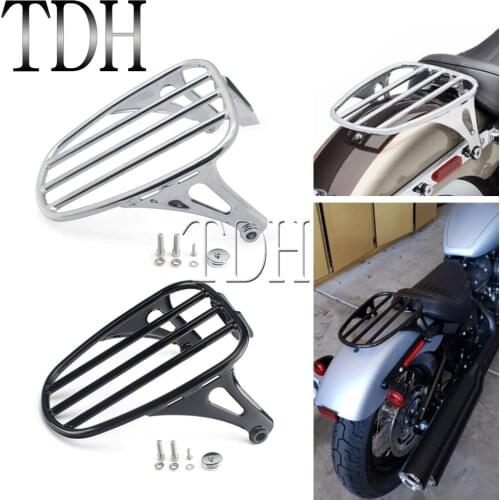Steel Motorcycle Solo Seat Luggage Rack For Harley Softail Slim FLSL Street Bob FXBB 2018-2021 Rear Luggage Carrier Black/Chrome