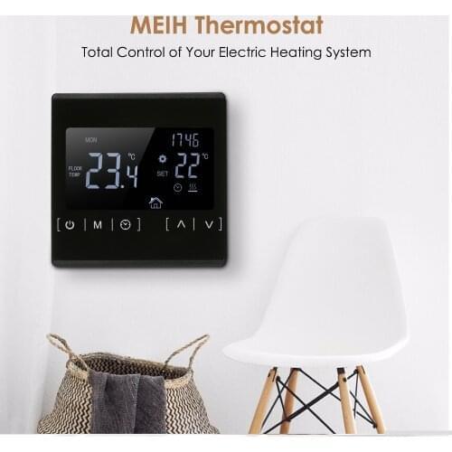 LCD Touch Screen Thermostat Smart Thermostat Temperature Controller for Water/Electric floor Heating Water/Gas Boiler Works