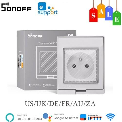 SONOFF S55 Wifi Smart Socket IP55 Waterproof Power Outlet Smart Home Control Via Ewelink APP Work With Alexa Google Home IFTTT