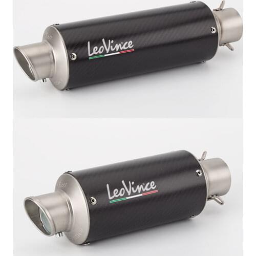 Universal Motorcycle Exhaust muffler Carbon Fiber BLACK SILVER Slip On Fit All 36-51mm moto pipes Modified for LEOVINCE Escape