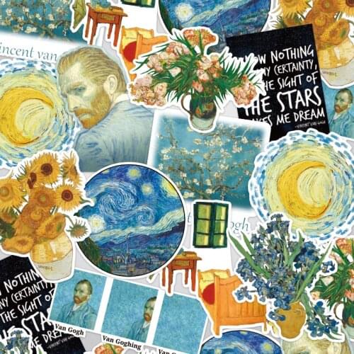 16pcs/11PCS Van Gogh painting vintage Stickers Crafts Scrapbooking stickers book Student label Decorative sticker DIY Stationery