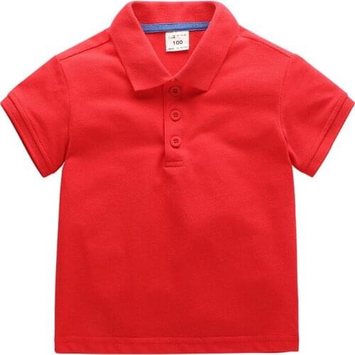 2-11T High Quality Summer 100% Cotton Baby Shirts Candy Color Kids Short Sleeve Clothes Bebe Boys Tops Toddlers Clothing