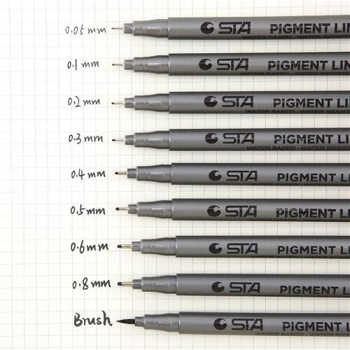 1 PC Black Pigma Micron Pen Hand-drawn Design Sketch Needle Pen Hand Dawing Liner Fineliner Cartoon Signature Pen