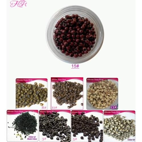 1000units Silicone Lined Nano Rings Beads For Use With Nano Tip Remy Hair Extensions With Two Nano Ring Threader