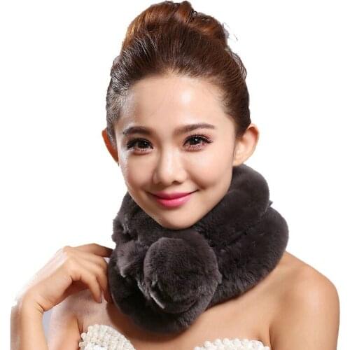 2020 Top Quality Lady Real Rex Rabbit fur scarf Women Winter Neck Warm shawl Retail / Wholesale ring scarfs free shipping