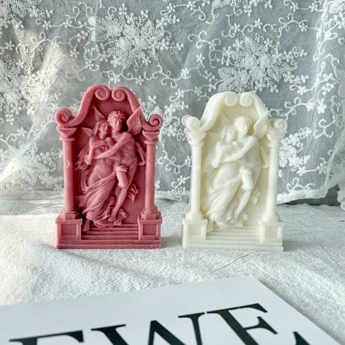 2021 New Greek Love Mythology Elements Candle Mold Roman Character Relief Architecture Scented Candle Making Handmade Soap Mold