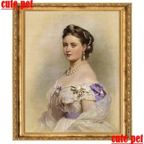 5D European classical woman DIY Diamond Mosaic full Round Drill square Diamond Painting Cross Stitch Diamonds Embroidery Kit