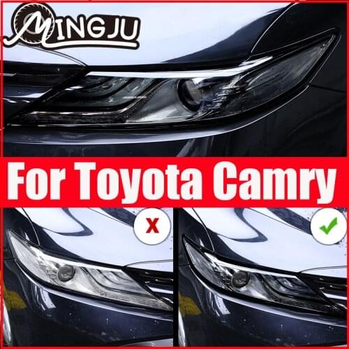 TPU Car Goods Black Headlight Film anti-scratch protective sticker for Toyota camry 2018 2019 2020 5th XV70 Accessories