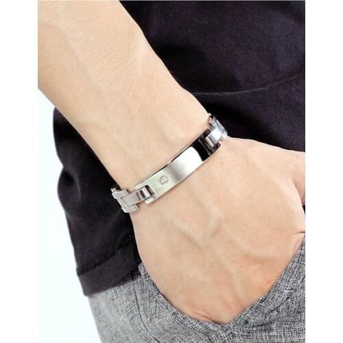 CYUE Wholesale 316L Stainless Steel Link Magnetic Health Couples Bracelet For Women Men Fashion Punk Jewelry Gift B012