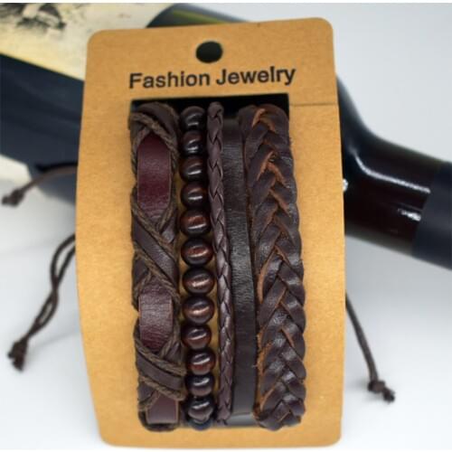 CHENFAN gift for a man Retro Set Hand Strap leather bracelet DIY Mens Bracelet for men accessories friends presents wholesale