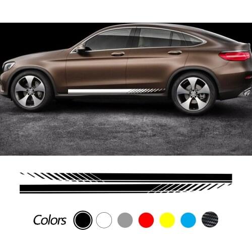 For Mercedes Benz GLE GLK ML Class AMG W164 W166 GLE350 GLE400 GLK350 ML350 Car Door Side Skirt Stripe Sticker Decal Accessories