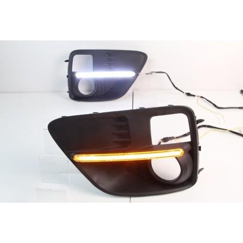 Osmrk led drl daytime running light for Subaru WRX 2015-2016 with yellow turn signal and wireless control