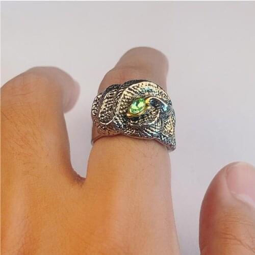 Personality Fashion Animal Style Silver Color Open Metal Snake Rings for Mens Punk Jewelry Gift