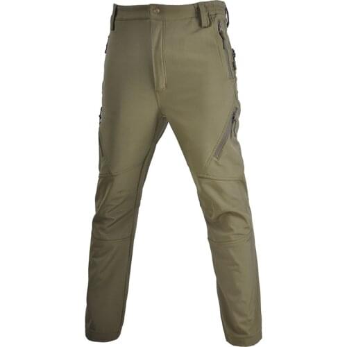 Quality Plus Fleece Tactical Pants Training Winer Mens Wear-Resistant Pants Tactical Commuter Camo Cargo Pants Softshell Winter