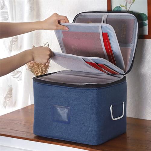 Multi-layer Document Organizer Portable Password Files Storage Bag Briefcase Large Capacity Storage Case Travel Office Supplies
