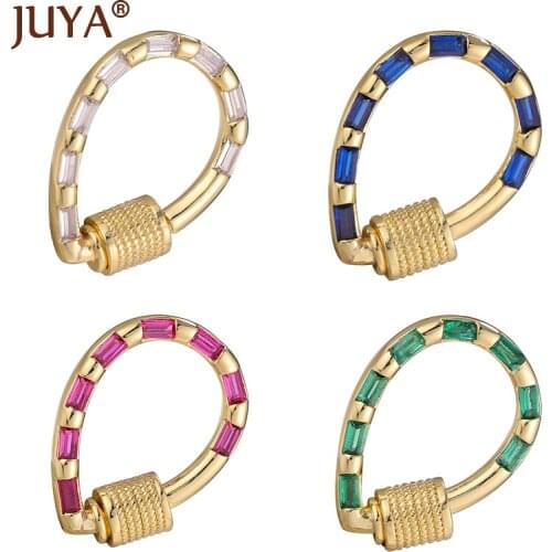 Trendy AAA Cubic Zirconia Clasps Colorful Crystal Water Drop Spiral Claps For DIY Necklace Finding Jewelry Accessories Supplies
