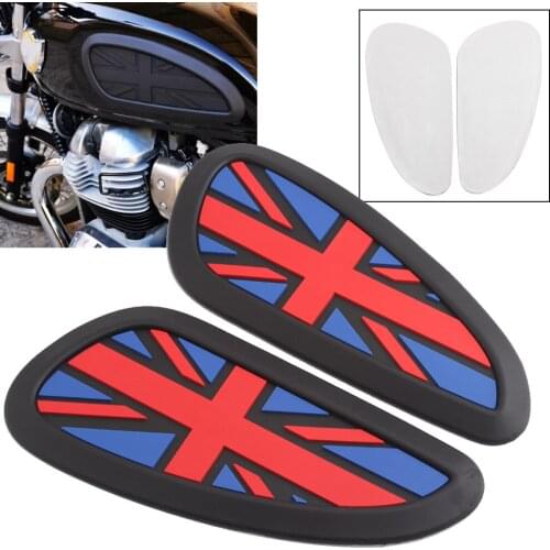 Motorcycle Retro Gas Fuel tank Rubber Stickers Pad Protector Sheath Knee Tank pad Grip Decal Universal For Triumph Cafe Racer