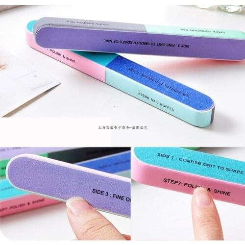 New Arrivals 5pcs Six-sided Polishing File Nail Tool Creative Printing Nail File Sanding Professional Nail File Fast Shipping