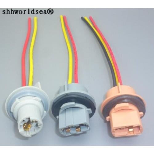 Shhworldsea 1PC T20 Single Filament Car Bulb Socket Brake Turn Signal Light Harness Wire LED Pig Tail Plug T20 Lamp Holder