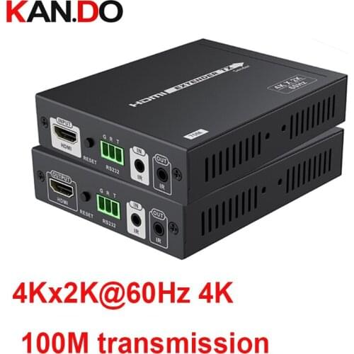 Hdmi transmission 100m 4K*2K@60Hz HDMI HDBaseT 2.0 Lossless Extender CEC HDCP2.2 Ultra HD CEC 24bits Deep Color R232 Control
