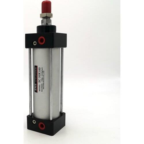 SNS Brand SC50X100 Pneumatic Air Cylinder 50mm Bore 100mm Stroke Double Action Cylinder SC50*100