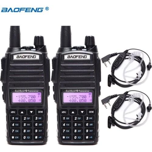 2Pcs Baofeng UV-82 5W Portable Walkie Talkie VHF UHF Dual Band Handheld Transceiver Long Range CB Two Way Radio UV82 for Hiking