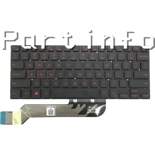 Brand New original US laptop keyboard for DELL INSPIRON7000-14 7466 7467 layout US RED backlight Fronts keyboard 2NRD7 02NRD7
