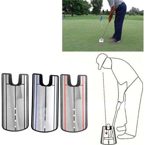 Golf Putting Practice Mirror Alignment Mirror Golf Swing Training Aid