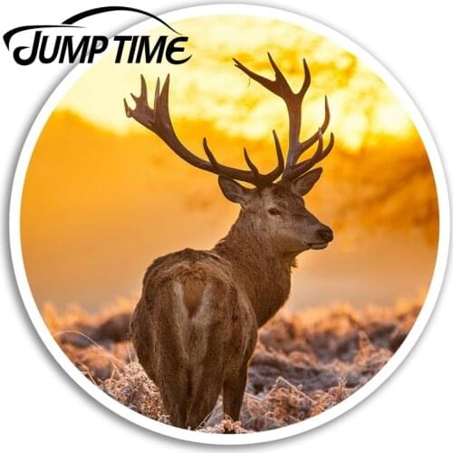 Jump Time for Winter Stag Vinyl Stickers Deer Wildlife Sticker Luggage Laptop Decal Rear Windshield Waterproof Car Accessories