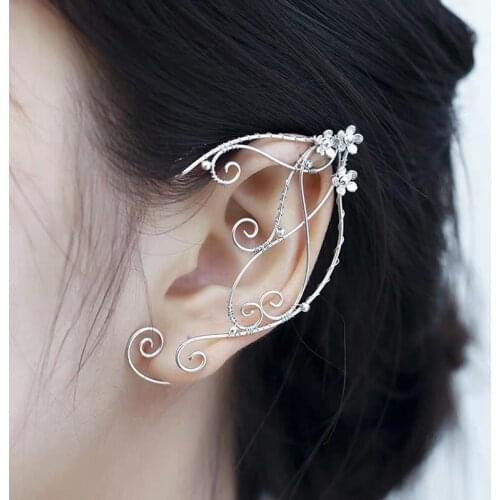 Elf Ear Cuffs Clip-On Earrings Filigree Fairy Wrap Earring Elven Cosplay Earring Fashion Jewelry Decor Accessories For Women