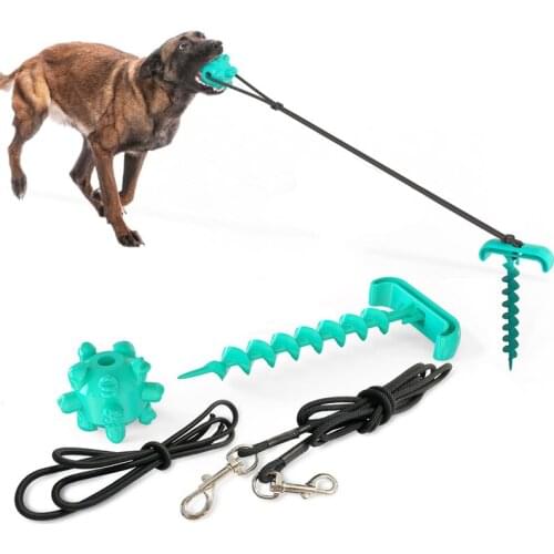 Dog Chew Toys 2 In 1 Portable Pet Dog Elastic Rope Molar Bite Ball Dog Training Teething Rope Toys Durable Pet Walking Leash