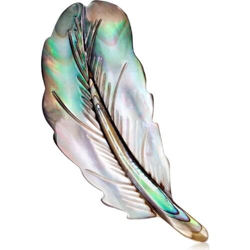 Zlxgirl Metal Shell Feather pins Brooches jewelry for mens Christmas gifts nicely women statement punk hijab pins scarf pins