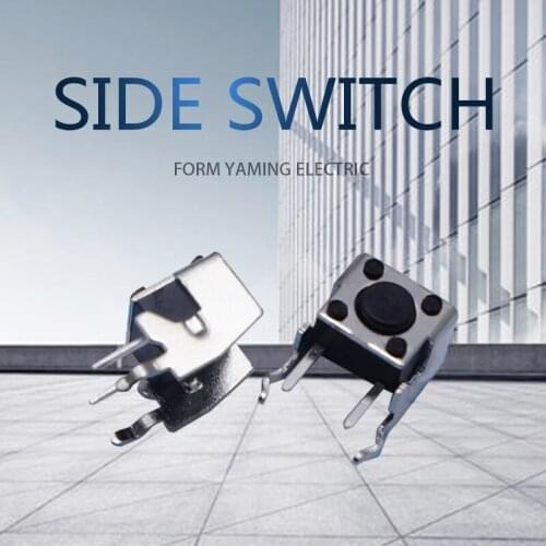 100pcs 6*6*4.3mm Tact Switch Black Bracket Four Foot 4 Pins Plug-in Electrical Micro Button Switches