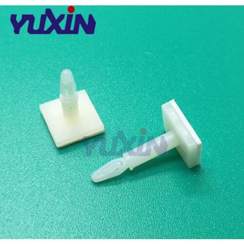 100pcs HC-5/6/8/9/11/13 Nylon Plastic Stick On PCB Spacer Standoff 3mm Hole Support Locking Snap-In Posts Fixed Clips Adhesive