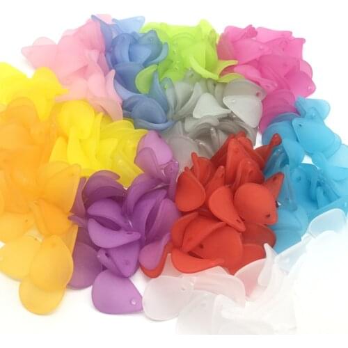 13*16mm Acrylic small leaf beads for needlework Jewelry making monochrome high quality Cheap beads 2566 Pcs/package Meideheng