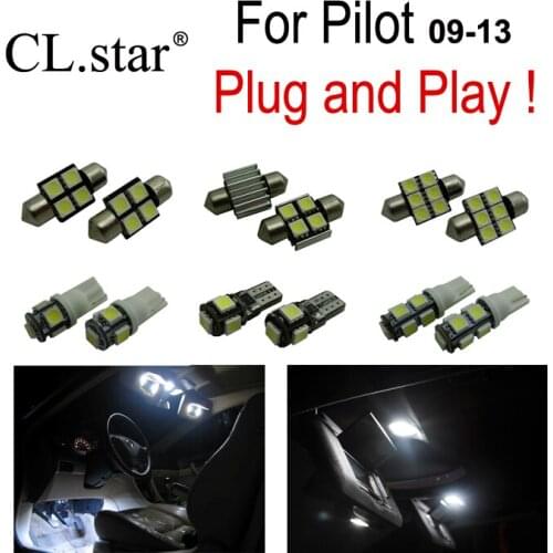13pc x Xenon white LED interior light kit package For Honda For Pilot (2009-2013)