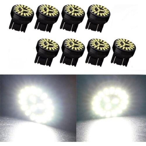 2pcs LED White Car Reverse Light Brake Turn Signal Lights Source T20 7440 7443 W21/5W 4014 19SMD