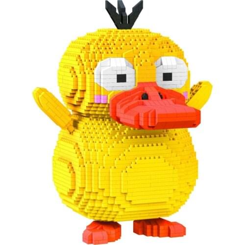 2100pcs+ Cute Psyduck block Koda Duck Building Block Sunglasses Squirtle Togepi Banana Micro Diamond Bricks Toys for Kids