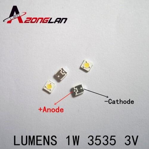 50PCS/Lot LUMENS LED Backlight 1W 3V 3535 3537 Cool white LCD Backlight for TV TV Application