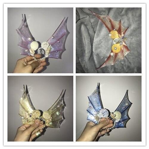 Shark Mermaid Mermaid Ear cos Hanfu Headdress Accessories Mermaid Elf Ear Diving Jump Di Fairy Props Style Exaggerated Novelty