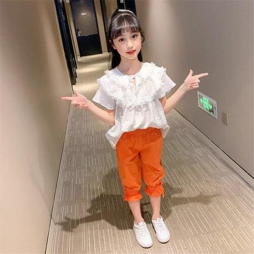 Summer 2020 Childrens Sports Suits Teenage Girls T Shirt + Shorts Two-piece Clothes Set for Girl 8 10 11 12 Year