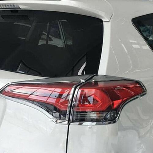 For Toyota RAV4 2016 2017 2018 ABS Chrome Rear Tail Light Lamp Hoods Cover Trim