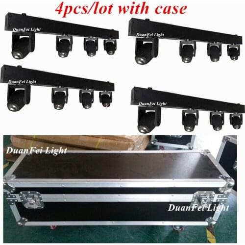 DunFly DuanFei Light with case 4pcs/lot led bar beam mini wash light 4x10W 4in1 rgbw led moving head