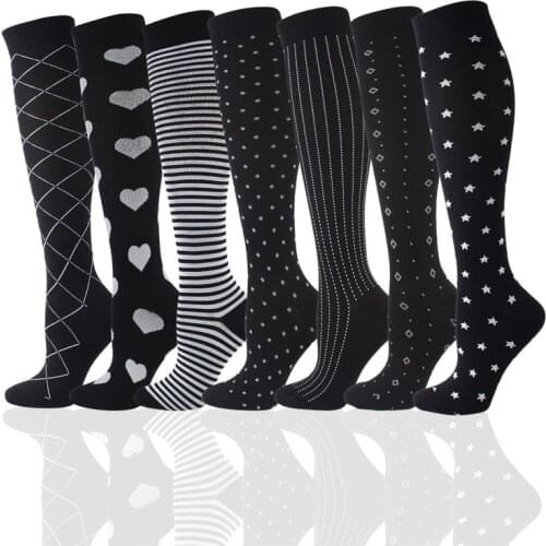 Leg Support Stretch Compress Stockings Outdoor Sport Compression Socks Varicose Veins Below Knee Cycling Running Long Socks