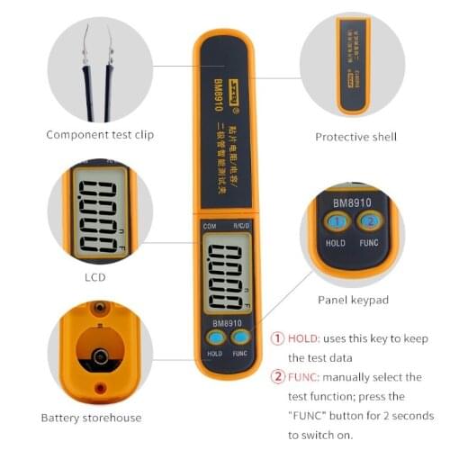Capacitive meter patch element tester BM8912 diode intelligent test patch resistance capacitance BM8910/BM8912 Multimeter