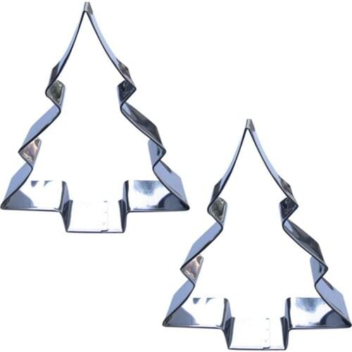 Christmas tree shape 2 piece biscuit cutting molds, baking tools, cake decorating soft candy tools